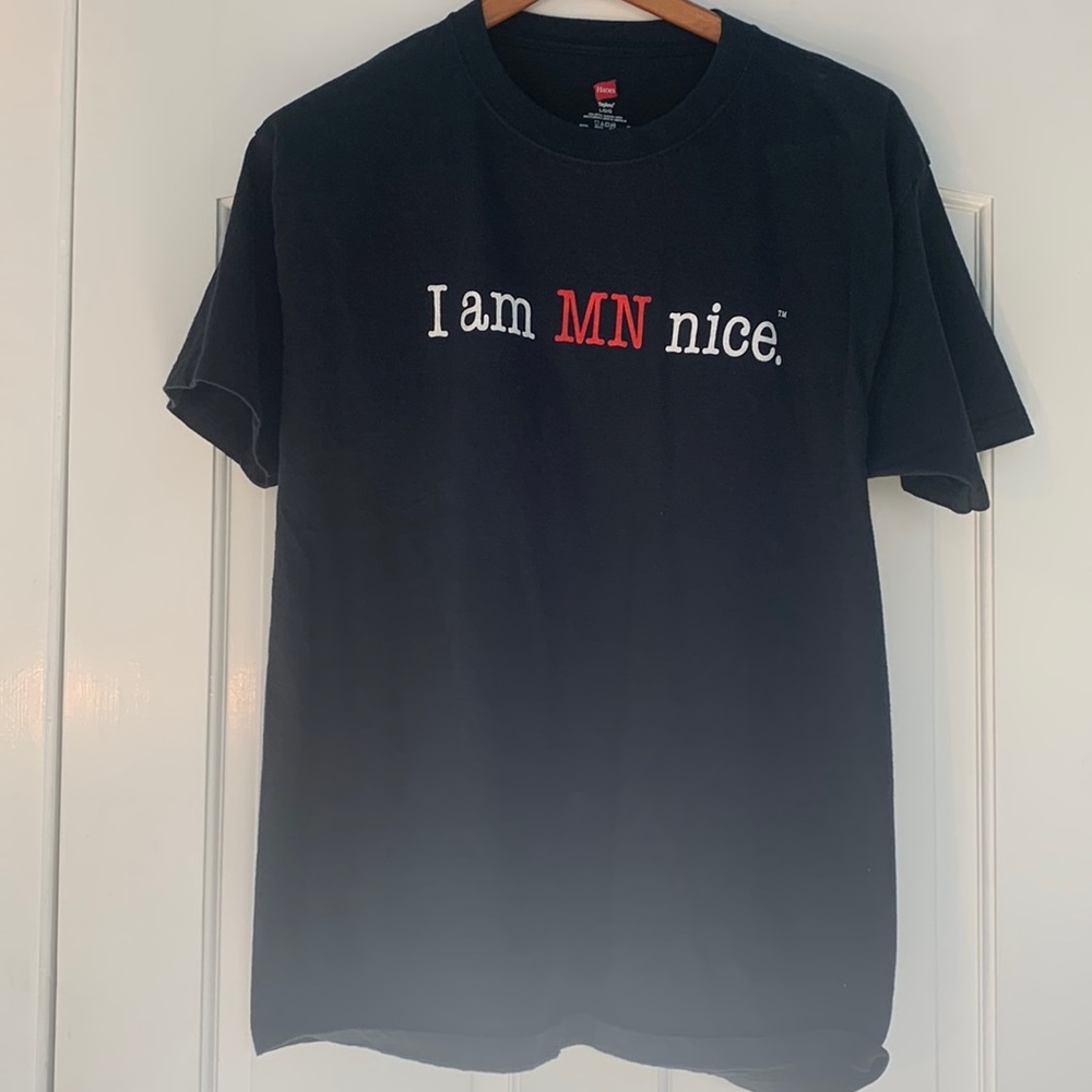 Hanes "I am MN nice" Black T-shirt Size L